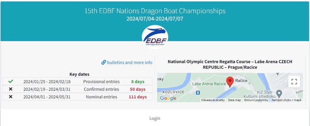 15th EDBF EUROPEAN NATIONS DRAGON BOAT CHAMPIONSHIPS 2024 04 07 2024   Entry Platform Pict ENC 2024 